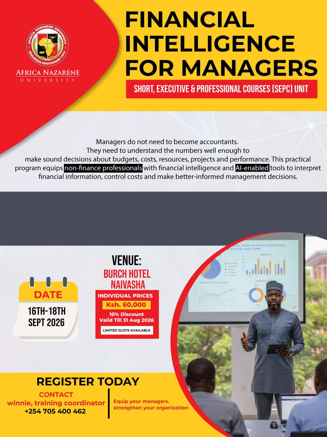 FINANCIAL INTELLIGENCE FOR MANAGERS TRAINING - Poster 1