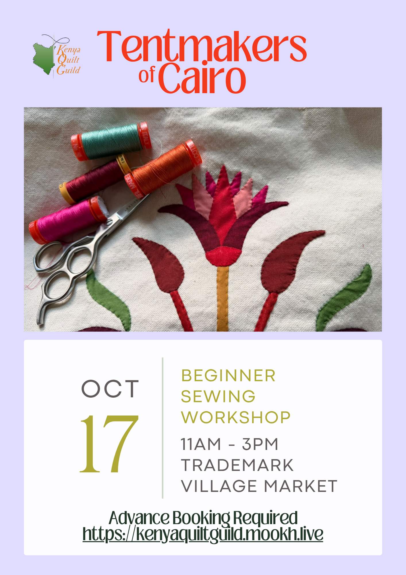 Beginner Sewing Workshop: Tentmakers of Cairo 17th - Poster 1