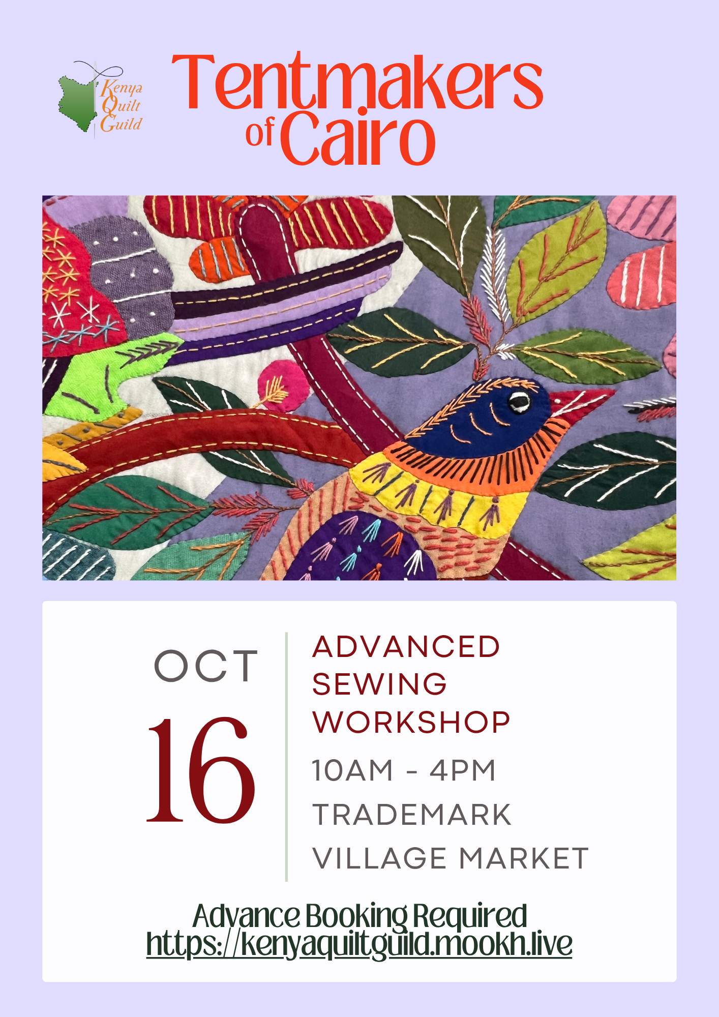 Advanced Sewing Workshop: Tentmakers of Cairo 16th - Poster 1