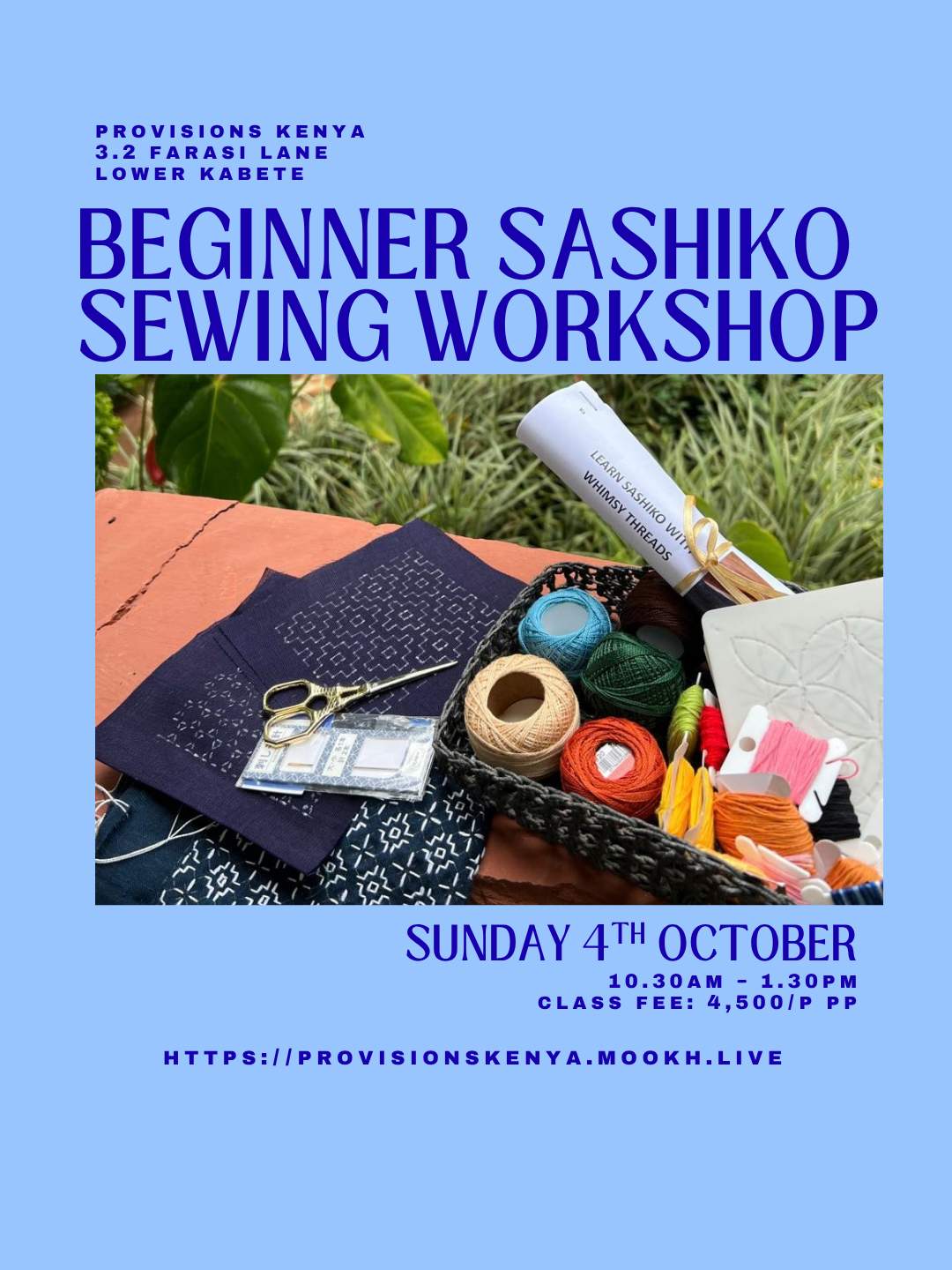 Beginner Sashiko Sewing Workshop - Poster 1