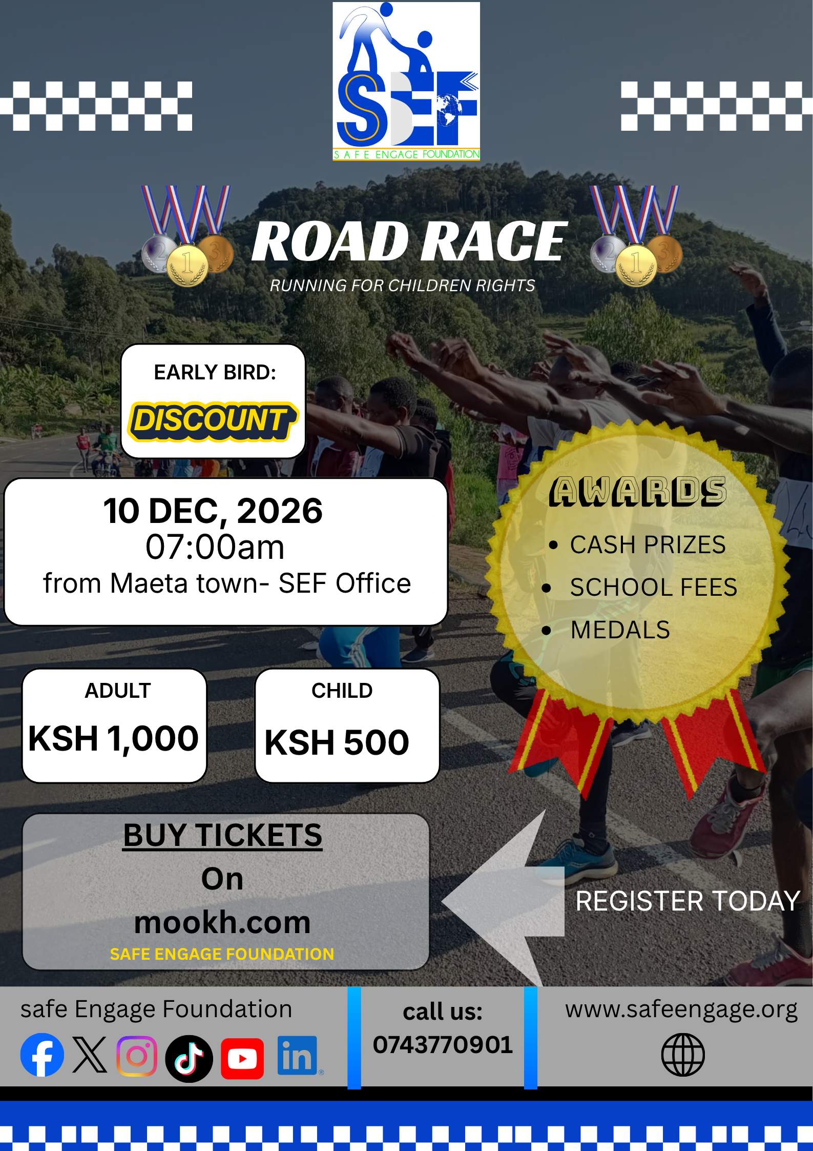 ART FOR CHILD PROTECTION AND ROAD RACE - Poster 1