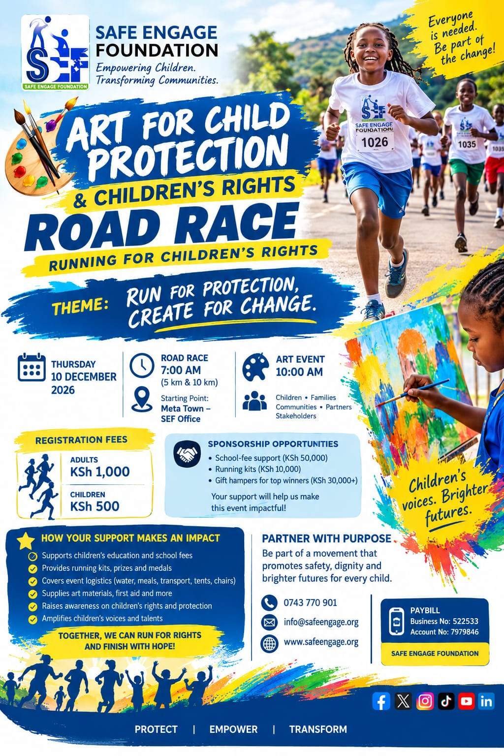 ART FOR CHILD PROTECTION AND ROAD RACE - Poster 2