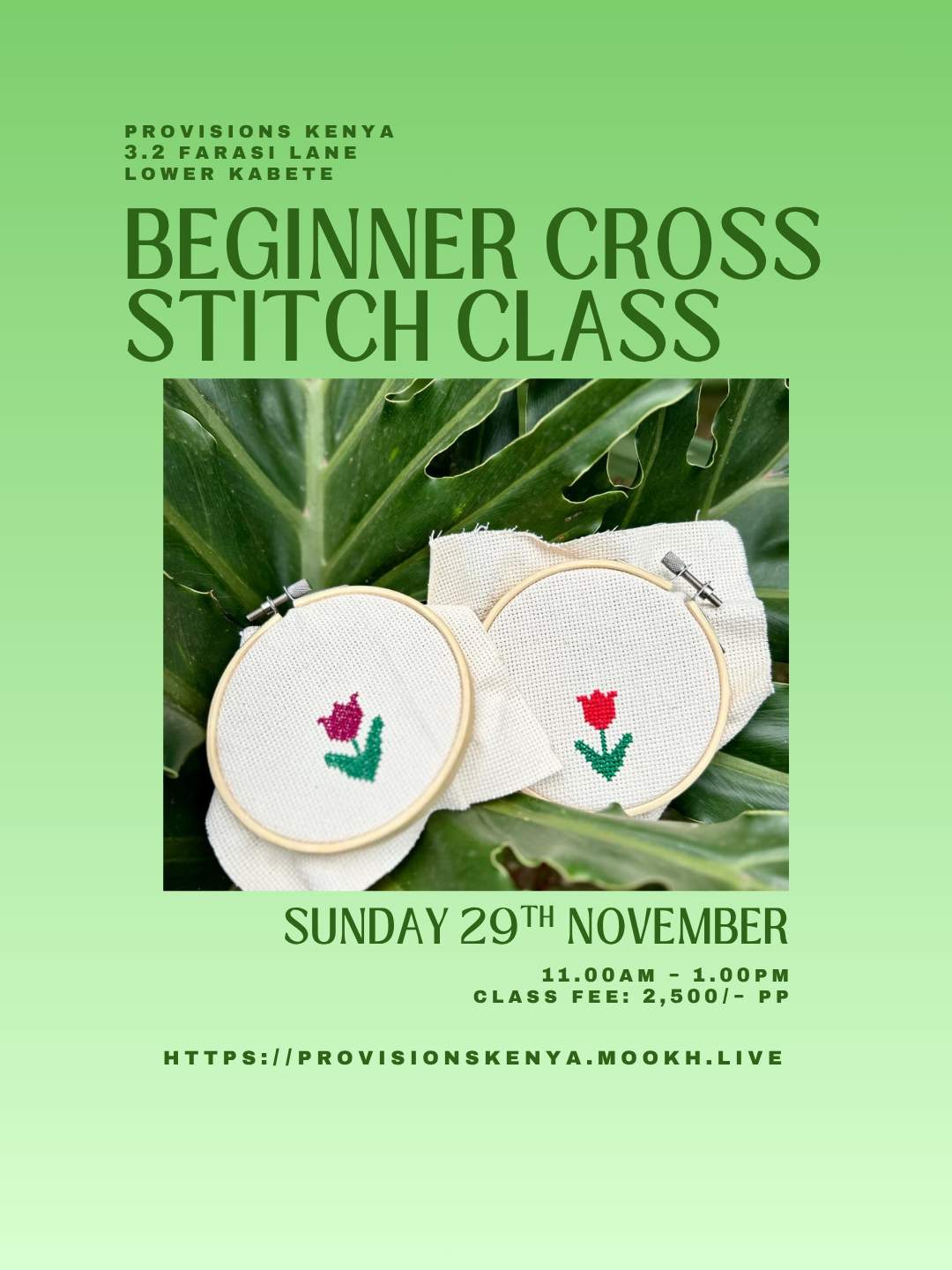 Beginner Cross Stitch Class - Poster 1