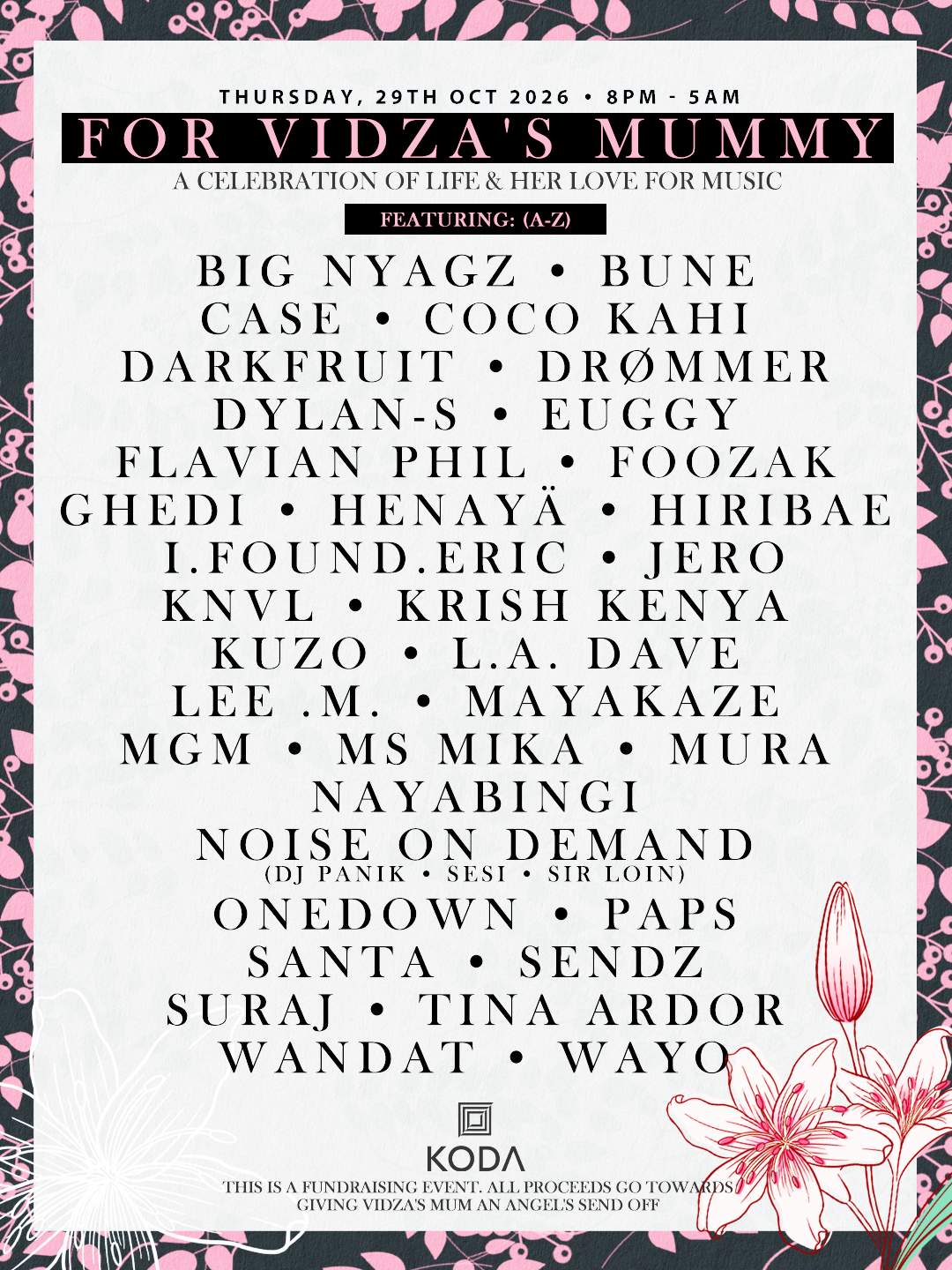 FOR VIDZA'S MUMMY (FUNDRAISER EVENT) - Poster 1